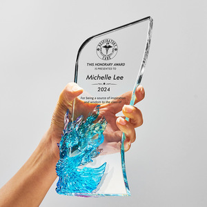 Crystal Phoenix <b>Trophy</b> Laser <b>Engraved</b> Uv Printing Awards Business Gifts Durable Annual Meeting Outstanding Employee - Product Image 4