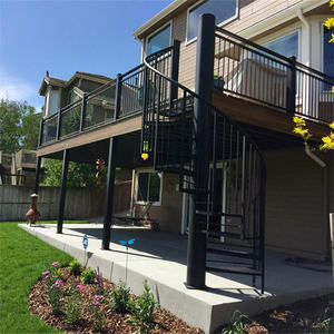 Escaliers en colimaçon modernes personnalisés en acier au carbone, designs d'escaliers en colimaçon écologiques pour l'extérieur, d'<span class=keywords><strong>occasion</strong></span> - Product Image 6