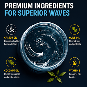 Crème Coiffante Bio Naturelle Fixation Forte pour Cheveux Ondulés Profonds, Modélisante 360 Wave Control, Marque Privée OEM/ODM, Unisexe, MOQ - Product Image 3