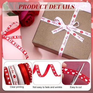 Ruban floral écologique de 1 pouce en polyester et plastique pour emballages cadeaux d'anniversaire et de Saint-Valentin - Product Image 4