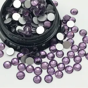 Wholesale Bling Violet Non Hot Fix Strass Flatback foiled crystals Diamond Stone Glass Rhinestone For Dance Dresses