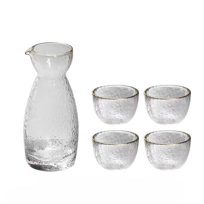 Jante d'or-pot de Hawksbill * 1 pc, chauffe-vin * 1 pc, verre à liqueur * 4 pcs