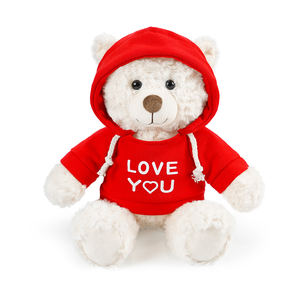 Ours en peluche en polyester de 22 cm avec sweat à capuche pour la Saint-Valentin - Je t'aime, Je t'espère bien, Je <span class=keywords><strong>suis</strong></span> désolé - Motif cœur rose - Product Image 1