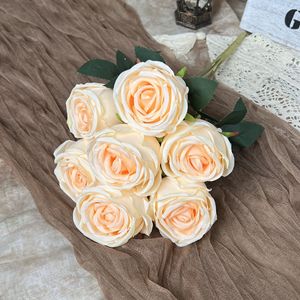 Fleur artificielle en soie, couleurs champagne, faite à la main pour les arrangements floraux à domicile, les mariages, la décoration d'événements - Product Image 6
