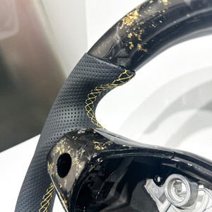 Volant de voiture en fibre de carbone forgée dorée, vente chaude d'usine, pour Tesla Model <span class=keywords><strong>3</strong></span> Highland, Model Y, Model S, X 2024 et versions ultérieures - Product Image 5