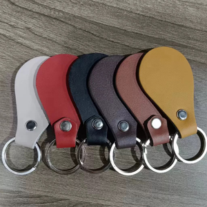Étiquette en cuir PU rétro vierge en gros, logo personnalisé, étiquette en cuir de haute qualité avec anneau métallique - Product Image 1