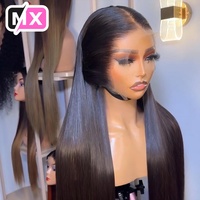 Wig Rambut Manusia Virgin 100% 30 Inci, Wig LACE Depan Penuh 13x4 Rambut Manusia Lurus Alami, Vendor Wig Rambut Remy Lurus Seperti Tulang