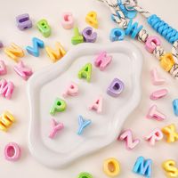 Grandes lettres en acrylique 3D géantes en plastique, perles alphabet à gros trous pour pendentifs de sacs à chaîne