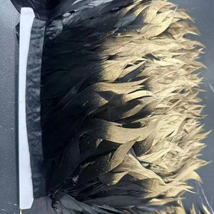 प्राकृतिक रंगे मार्बाऊ पंख ट्रिम परिधान सामान शादी की सजावट प्रशंसकों शिल्प पंख रिबन टर्की पंख रिबन टर्की पंख - Product Image 1