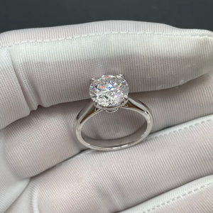 IGI Maßgeschneiderter 3ct Solitärring aus 18K Weißgold mit Rundschliff Laborgezüchtetem Diamantring für Damen Schmuck mit HPHT CVD - Product Image 2