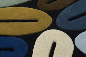 Tapis abstrait tufté à la main, forme organique, en laine, fait main pour la décoration contemporaine du salon et de la chambre, cadeau de Noël - Product Image 2