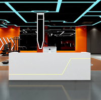 Réception pour centre sportif Comptoir de réception pour studio de fitness de style technologique Comptoir de réception pour café Internet Comptoir de caisse Expérience VR Réception