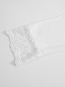 <span class=keywords><strong>Abito</strong></span> in pizzo CNSHELL 90gsm con spalle scoperte, <span class=keywords><strong>scollo</strong></span> <span class=keywords><strong>a</strong></span> <span class=keywords><strong>barca</strong></span>, maniche lunghe, lunghezza mini, sexy, aderente sui fianchi, vestibilità slim. - Product Image 5