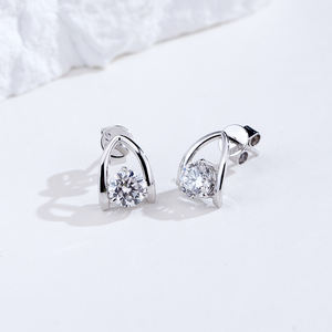 Pendientes de Diamantes de Oro Blanco de 9K MSE-876 de Messi Jewelry para Mujer - Product Image 1