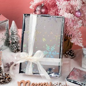 Elegant Holographic Sparkle Snowflake Christmas Gift Laser Gold Stamping <b>Paper</b> Wrapping for Winter Holiday Festive Decoration - Product Image 4