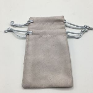 <b>Grey</b> 8*10cm Small Suede Velvet Recyclable Custom Logo Drawstring Bag Pouch for Jewelry <b>Storage</b> Dustproof - Product Image 6