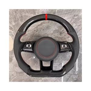 Volante de fibra de carbono personalizado apto para Volkswagen Golf Mk7 GTI Golf 6 7 <span class=keywords><strong>R</strong></span> <span class=keywords><strong>Line</strong></span> GTD GTS GTE GLI POLO MK6 volante LED - Product Image 2