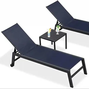 하이 엔드 수영장 접이식 태양 침대 의자 라운지 풀 사이드 휴대용 태양 침대 야외 해변 라운지 의자