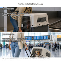 Cage de transport pour animaux de compagnie approuvée par les compagnies aériennes, en PP rigide avec roulettes, poignée télescopique, grille en acier ventilée, pour chiens et chats