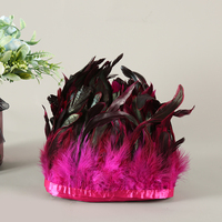 Plumes de coq de poulet 100% naturelles teintes multicolores, garnitures de 6 à 8 pouces pour l'artisanat, la décoration de vêtements et les accessoires vestimentaires