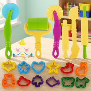 ชุดของเล่นกดปั้น DIY สำหรับเด็ก ชุดเครื่องมือปั้นดินน้ำมัน 20 ชิ้น ดินปั้น 12 สี พลาสติก สำหรับเด็กอายุ 2-4 ปี - Product Image 3