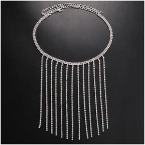 Nuovi Collane Girocollo da Donna Vintage con Nappe, Design Originale, Placcati Argento/Oro, con Cristalli Geometrici AB e Diamanti, alla Moda, per l'Ingrosso - Product Image 2