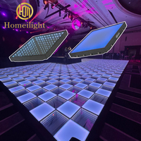 Dalles de sol LED 3D effet miroir infini pour scène de danse, salle de bal, événements DJ, étanches, 4x4M