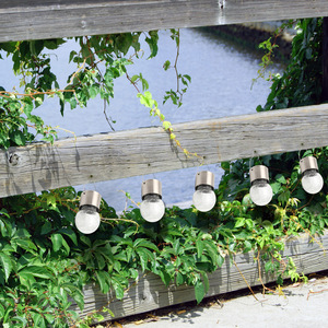 Solar Garden <b>Lights</b> Crackled Glass Ball Hanging <b>LED</b> Outdoor Solar Powered With <b>Light</b> <b>Sensor</b> 12 Pack - Product Image 3
