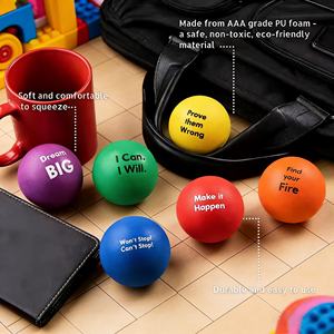 ของเล่นบีบคุณภาพสูงขายส่ง รับทำโลโก้ ลูกบอลบีบคลายเครียดเนื้อนุ่ม รูปทรงกลม ทำจากโฟม PU สำหรับใช้ในการส่งเสริมการขาย - Product Image 2