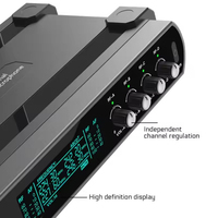Système de Micro Main Sans Fil UHF Professionnel à 4 Canaux avec Annulation de Bruit, Idéal pour Karaoké et Spectacles
