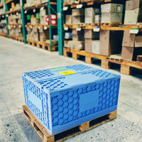 Caisse en plastique pliable PP avec compatibilité de suivi RFID Boîtes de rangement pliables Bacs Alternatives de caisse en bois