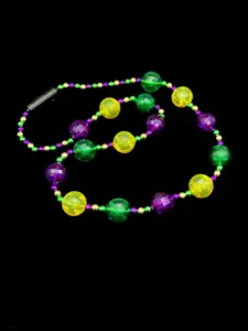 Mardi Gras boncuk kadınlar için yanıp sönen kolye LED parti malzemeleri özel festivali dekorasyon