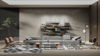 Meuble TV mural flottant BALOM personnalisé en bois avec tiroirs de rangement, console multimédia de style nordique pour salon