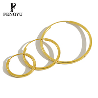 Boucles d'oreilles créoles rondes en or 18 carats de luxe pour femmes, argent sterling 925, boucles d'oreilles de créateur tendance, bijoux fins personnalisés, vente en gros