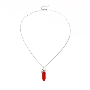 Collier personnalisé en gros en acier inoxydable avec pendentif colonne hexagonale en verre cristal pour femme - Product Image 2