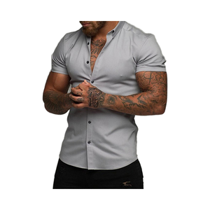 Camicia Estiva da Uomo Ohsisa, Nuovo Modello Tinta Unita con Colletto, Manica Corta, per Uomini Muscolosi, Design Minimalista - Product Image 3