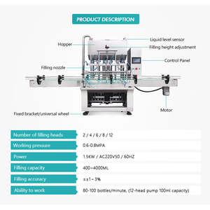 Completamente automatico 2 4 6 8 riempitrice di bottiglie riempitrice di Shampoo macchina per il riempimento di olio di arachidi liquido chimico - Product Image 4