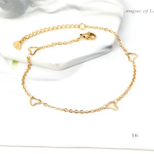 Nouvelle chevillère pour femme en acier inoxydable 316L plaqué or 18 carats avec accessoires en forme de cœur - Product Image 3