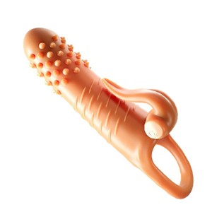 Anillo Vibrador en Forma de Colmillo, Color Carne, TPE, con Púas, Punto Flotante, Bloqueo de Esperma, Uso Adulto - Product Image 4