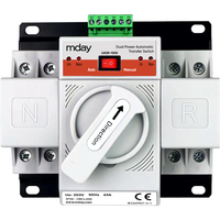 Interrupteur de transfert automatique mini Mday LW2-100II 2P 63A avec communication RS485, temps de transfert <50ms, AC 50/60Hz pour générateur solaire