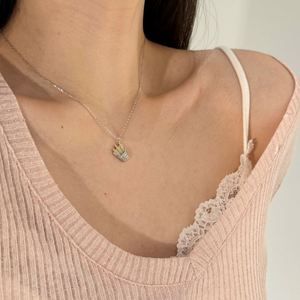 Dylam Fournisseur de Haute Joaillerie Usine Collier Pendentif Frites en Argent S925 Plaqué Or 18K Rhodié avec Zircone 5A Bijoux Uniques - Product Image 4