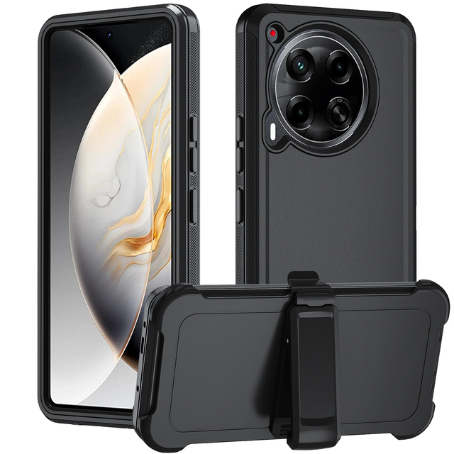 Luxury 4-in-1 Full Body Protection Shockproof Armored Mobile Phone Case for Tecno Camon 30