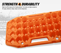 BUNKER INDUST 20T Nylon Caoutchouc 2m Extra-longs Accessoires Auto Neige 4x4 Tout-terrain Sable Traction 4WD Orange Plaques de Récupération