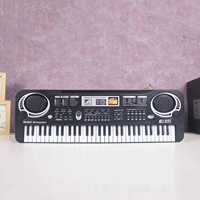 Wholesale Large-sized 61 Key Black Digital Music Electronic Keyboard, Electronic Piano with Microphone