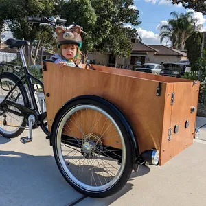 Dutch Electric Cargo Bike 3 Wheel Trike Met Voorste Wood Box Eu Stock Magazijn Schijfrem