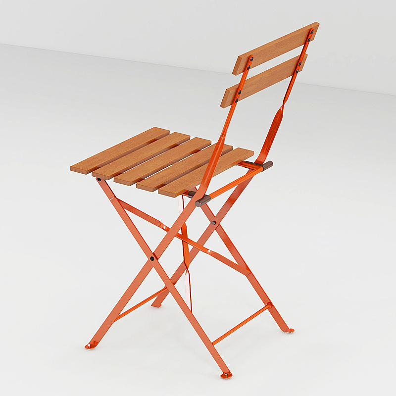 Silla de tiras de madera naranja