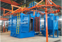Machine de sablage à billes d'acier Delong avec système de nettoyage à chaîne suspendue, granalladoras haute puissance