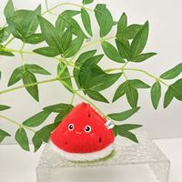 Porte-clés en peluche mignon en coton, série fruits, durable et doux, fraise et pitaya, breloque de sac, accessoire
