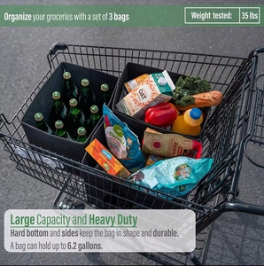 Sac d'épicerie non tissé personnalisé réutilisable écologique pliable résistant d'usine chinoise pour panier de supermarché - Product Image 5