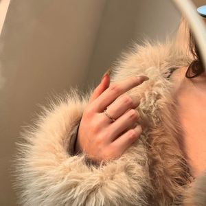 Anillo de Boda Dylam Delgado de Plata de Ley 925, Chapado en Oro Rodio Champagne, con Circonita Cúbica 5A, Regalo de Aniversario para Mujer, Anillos de Uso Diario - Product Image 3